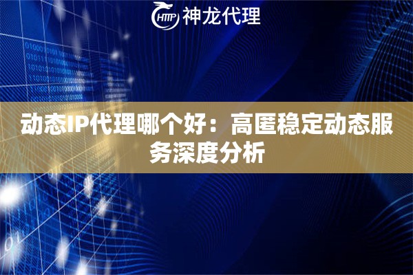 动态IP代理哪个好：高匿稳定动态服务深度分析