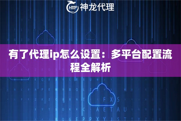 有了代理ip怎么设置：多平台配置流程全解析