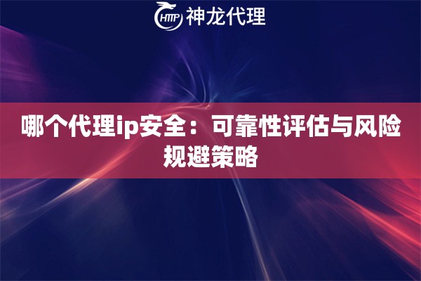 哪个代理ip安全：可靠性评估与风险规避策略