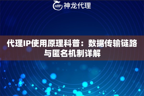 代理IP使用原理科普：数据传输链路与匿名机制详解