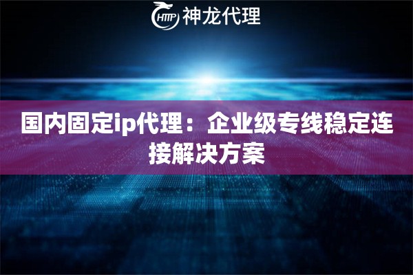 国内固定ip代理：企业级专线稳定连接解决方案