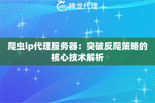 爬虫ip代理服务器：突破反爬策略的核心技术解析