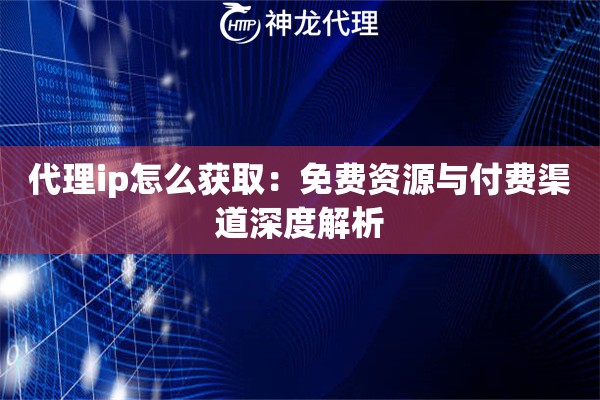 代理ip怎么获取：免费资源与付费渠道深度解析