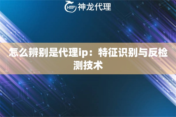 怎么辨别是代理ip：特征识别与反检测技术