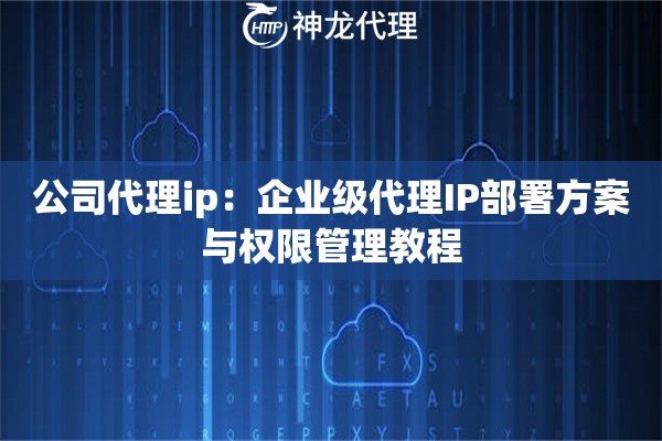 公司代理ip：企业级代理IP部署方案与权限管理教程