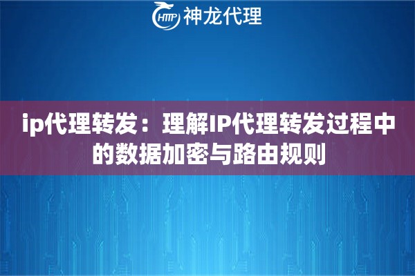 ip代理转发：理解IP代理转发过程中的数据加密与路由规则