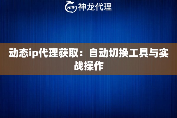动态ip代理获取：自动切换工具与实战操作
