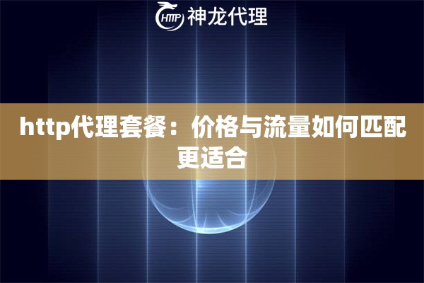 http代理套餐：价格与流量如何匹配更适合