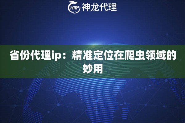 省份代理ip：精准定位在爬虫领域的妙用
