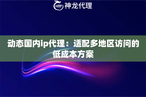 动态国内ip代理：适配多地区访问的低成本方案