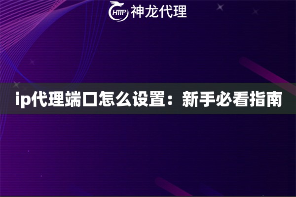 ip代理端口怎么设置：新手必看指南