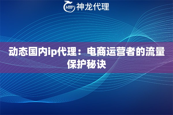 动态国内ip代理：电商运营者的流量保护秘诀