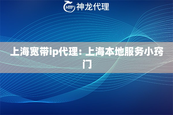 上海宽带ip代理: 上海本地服务小窍门