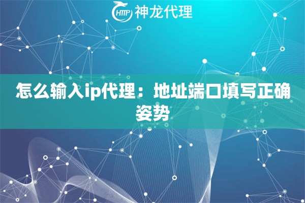 怎么输入ip代理：地址端口填写正确姿势