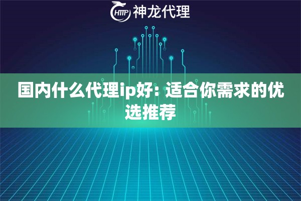 国内什么代理ip好: 适合你需求的优选推荐