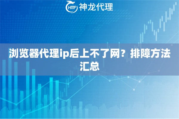 浏览器代理ip后上不了网？排障方法汇总