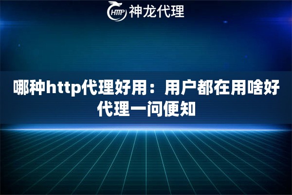 哪种http代理好用：用户都在用啥好代理一问便知