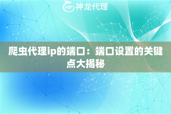 爬虫代理ip的端口：端口设置的关键点大揭秘