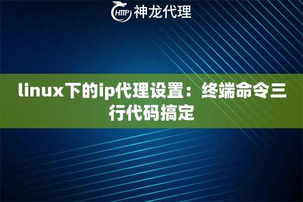linux下的ip代理设置：终端命令三行代码搞定