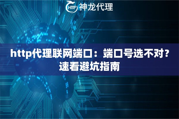 http代理联网端口：端口号选不对？速看避坑指南