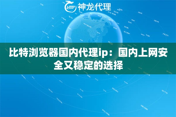 比特浏览器国内代理ip：国内上网安全又稳定的选择