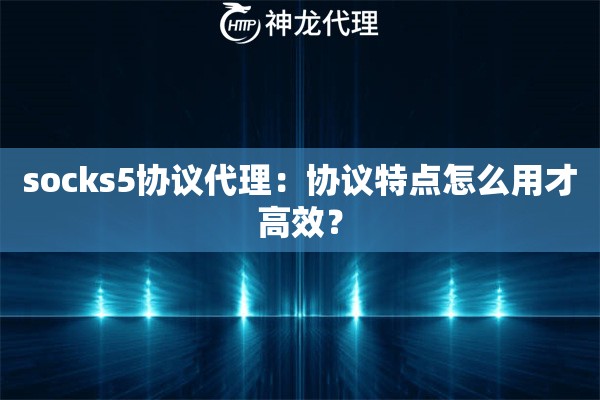 socks5协议代理：协议特点怎么用才高效？