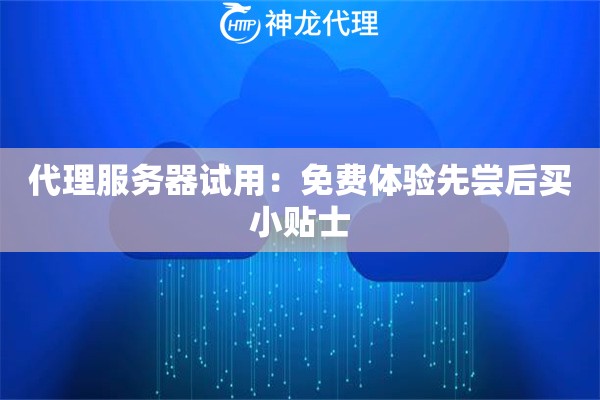 代理服务器试用：免费体验先尝后买小贴士