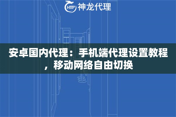 安卓国内代理：手机端代理设置教程，移动网络自由切换