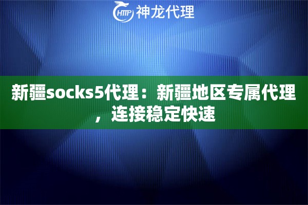 新疆socks5代理：新疆地区专属代理，连接稳定快速