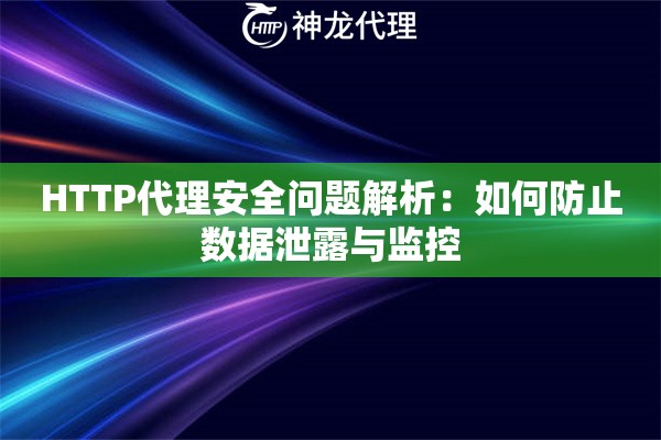 HTTP代理安全问题解析：如何防止数据泄露与监控