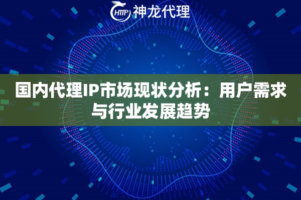 国内代理IP市场现状分析：用户需求与行业发展趋势