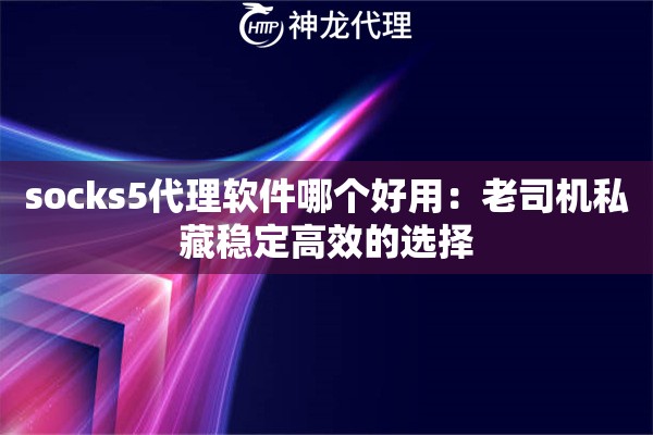 socks5代理软件哪个好用:老司机私藏稳定高效的选择 socks5代理软件哪个好用:老司机私藏稳定高效的选择