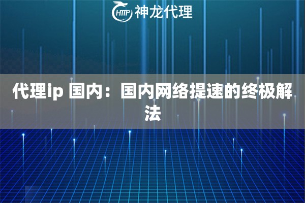 代理ip 国内:国内网络提速的终极解法 代理ip 国内:国内网络提速的终极解法