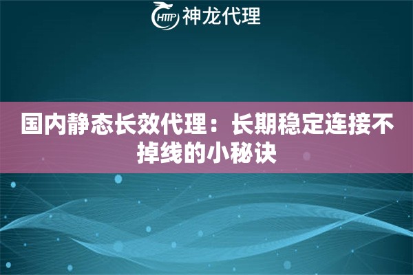 国内静态长效代理:长期稳定连接不掉线的小秘诀 国内静态长效代理:长期稳定连接不掉线的小秘诀