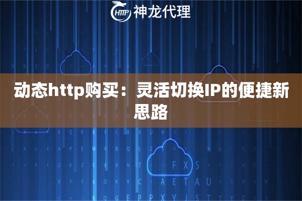 动态http购买:灵活切换IP的便捷新思路 动态http购买:灵活切换IP的便捷新思路