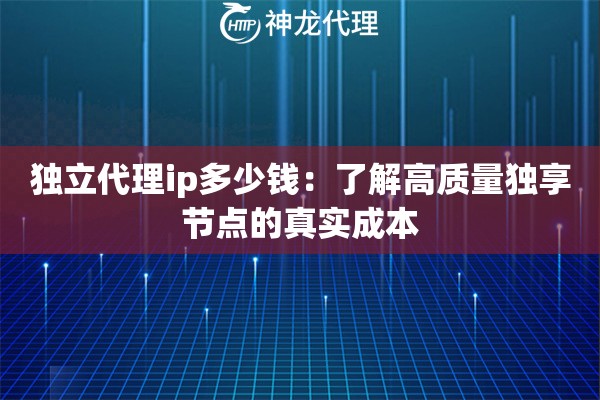 独立代理ip多少钱:了解高质量独享节点的真实成本 独立代理ip多少钱:了解高质量独享节点的真实成本