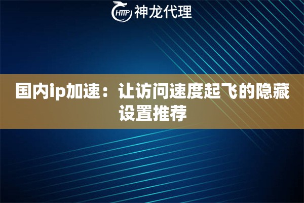 国内ip加速：让访问速度起飞的隐藏设置推荐
