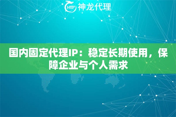 国内固定代理IP：稳定长期使用，保障企业与个人需求