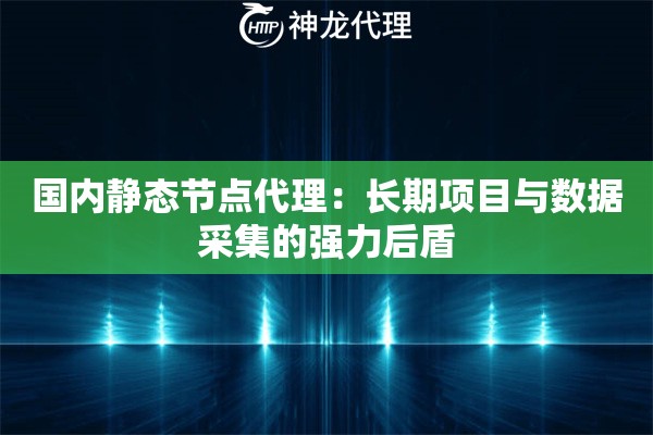 国内静态节点代理:长期项目与数据采集的强力后盾 国内静态节点代理:长期项目与数据采集的强力后盾