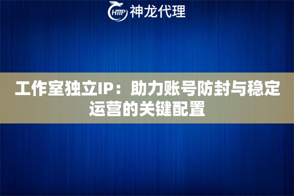 工作室独立IP:助力账号防封与稳定运营的关键配置 工作室独立IP:助力账号防封与稳定运营的关键配置