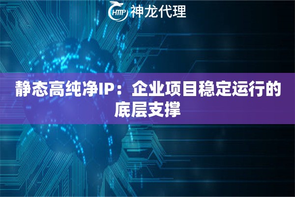 静态高纯净IP:企业项目稳定运行的底层支撑 静态高纯净IP:企业项目稳定运行的底层支撑