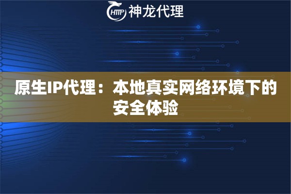 原生IP代理:本地真实网络环境下的安全体验 原生IP代理:本地真实网络环境下的安全体验
