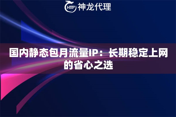 国内静态包月流量IP:长期稳定上网的省心之选 国内静态包月流量IP:长期稳定上网的省心之选