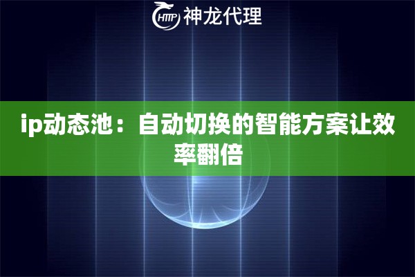 ip动态池:自动切换的智能方案让效率翻倍 ip动态池:自动切换的智能方案让效率翻倍