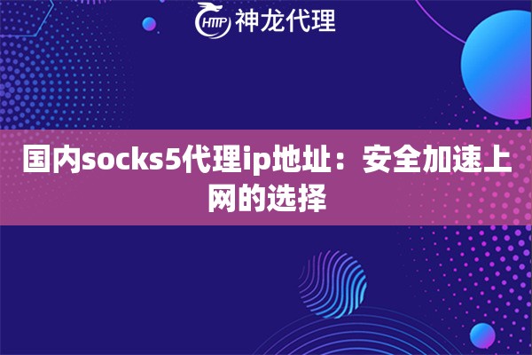 国内socks5代理ip地址:安全加速上网的选择 国内socks5代理ip地址:安全加速上网的选择