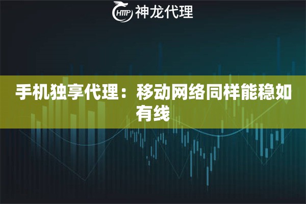 手机独享代理:移动网络同样能稳如有线 手机独享代理:移动网络同样能稳如有线