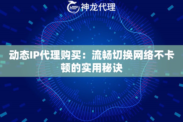 动态IP代理购买:流畅切换网络不卡顿的实用秘诀 动态IP代理购买:流畅切换网络不卡顿的实用秘诀