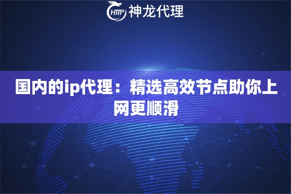 国内的ip代理：精选高效节点助你上网更顺滑