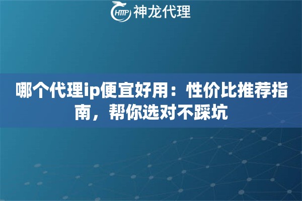 哪个代理ip便宜好用：性价比推荐指南，帮你选对不踩坑