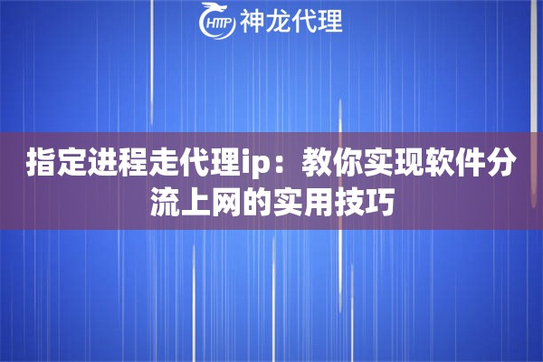 指定进程走代理ip:教你实现软件分流上网的实用技巧 指定进程走代理ip:教你实现软件分流上网的实用技巧